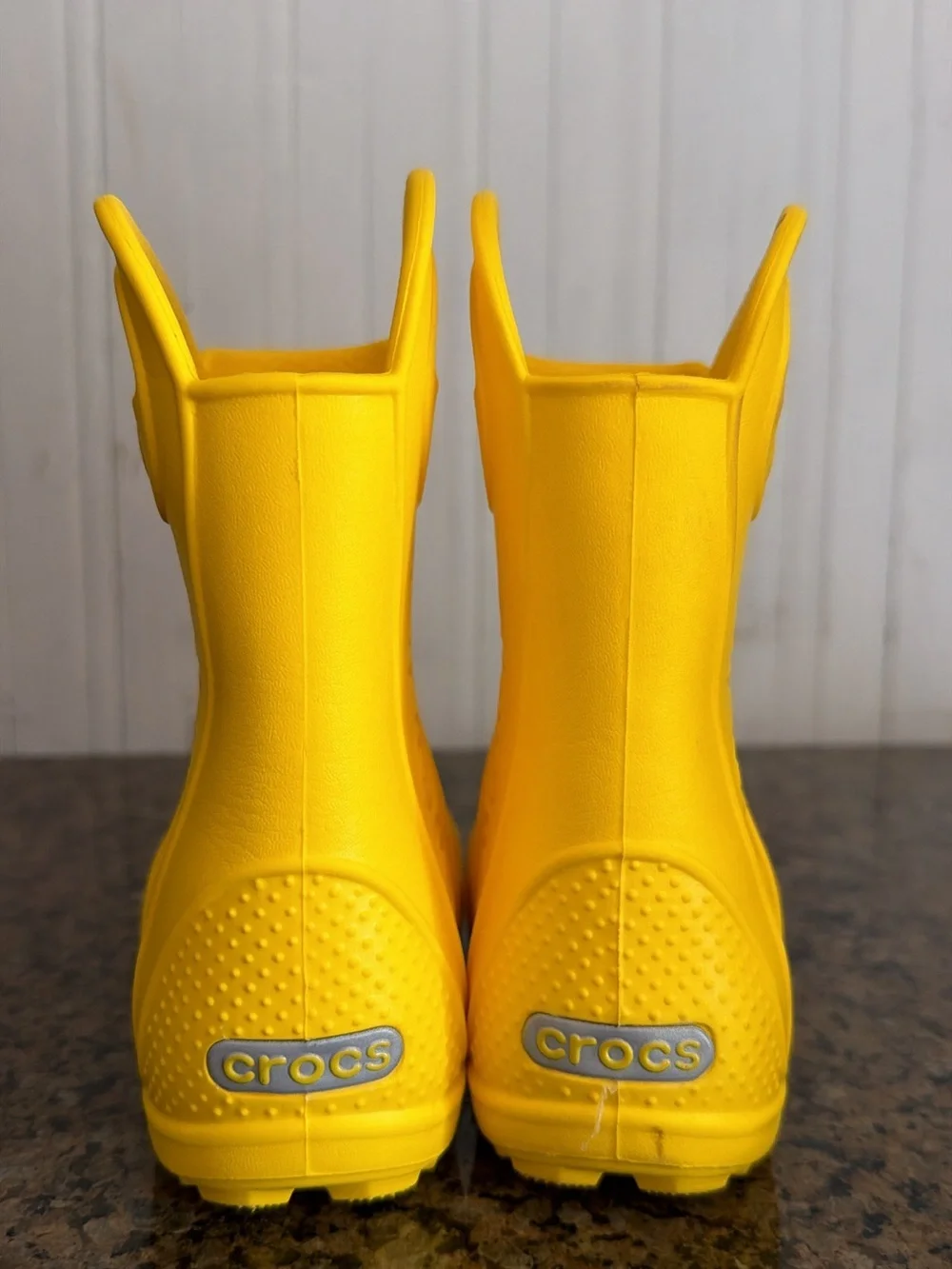 CROCS Kids' Bright Yellow Handle Rain Boots